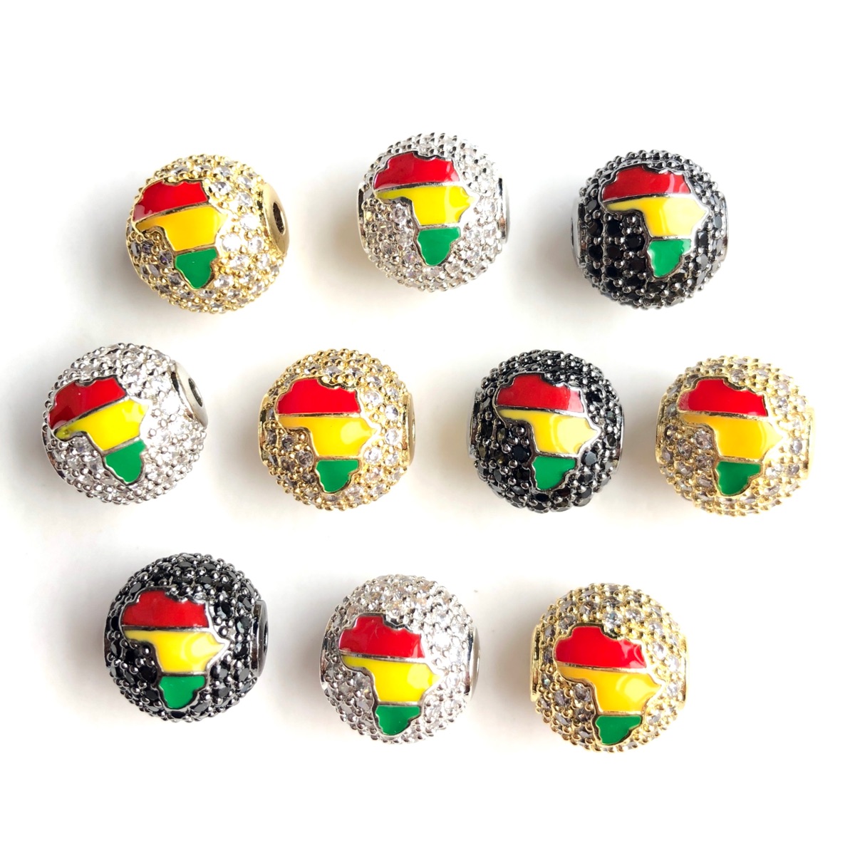 Jewelry Making History - 6 adet 12mm Kırmızı Sarı Yeşil