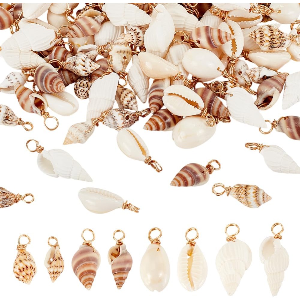 Jewelry Making Kit For Beginners - 100 adet 4 Stilleri Doğal Kabuk