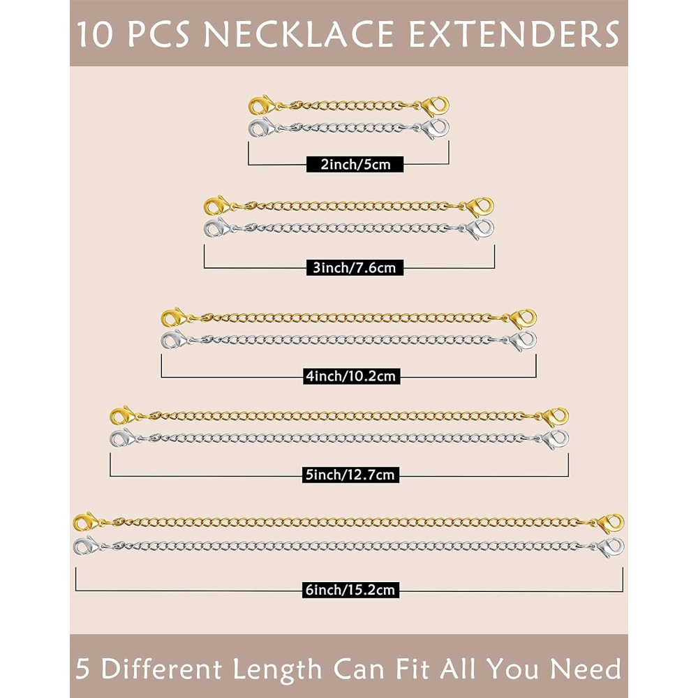 10 adet zincir uzatıcılar koly - Jewelry Making Chain incelemesi ve fiyatı