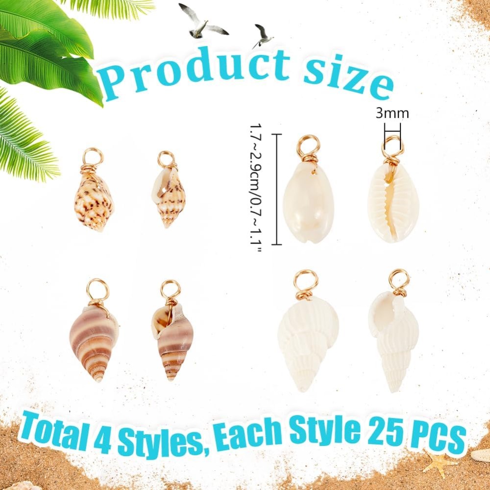 100 adet 4 Stilleri Doğal Kabu - Jewelry Making Kit For Beginners incelemesi ve fiyatı